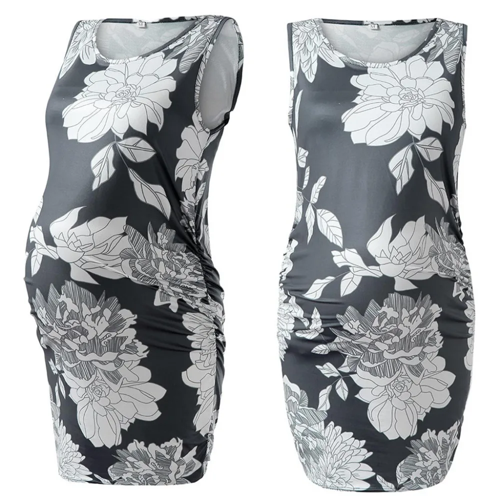 

Exquisite Women's Maternity Dresses Print Round Neck Polyester Sleeveless Slim Fit Dresses Spring Summer Autumn Casual Dresses