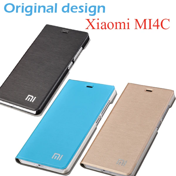 

Xiaomi Mi4C prime case flip Original PU leather mi 4c M4C back cover xiomi 4c book case funda matte shell + phone stand holder