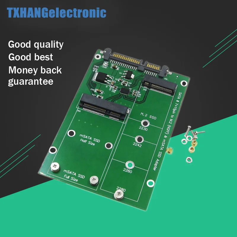 

mSATA & M.2 (B-Key NGFF) 2in1 Multiple Sized SSD To SATA 3 III Adapter Converter