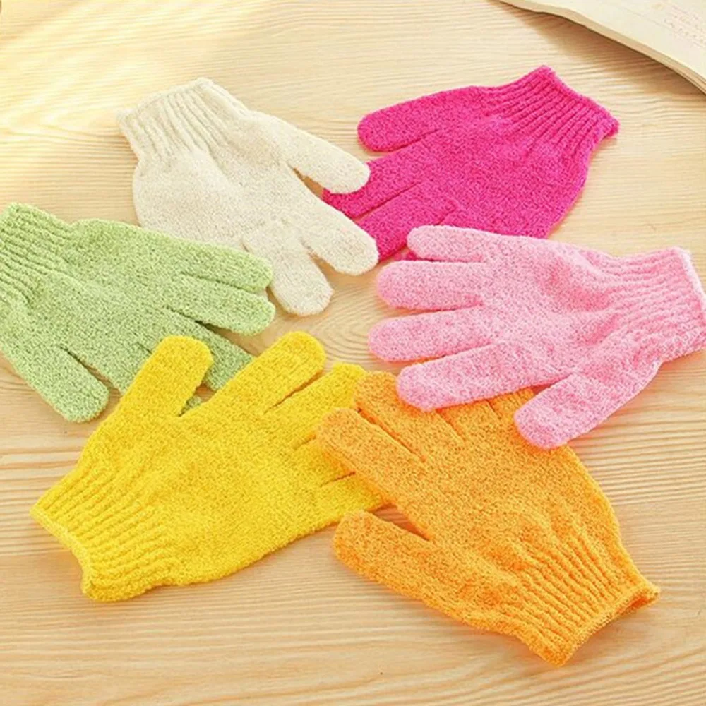 4Pcs Shower Gloves Exfoliating Wash Skin Spa Bath Gloves Foam Bath Skid