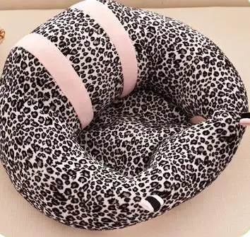 Круглый плюшевый Детское Сиденье Поддержка младенец учится сидеть диваны игровой коврик подушка для новорожденных 0-3 месяцев лучший подарок для ребенка - Цвет: black leopard