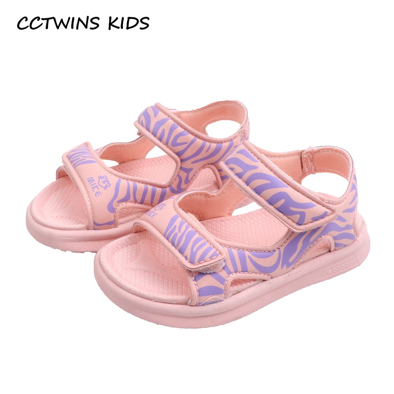 

CCTWINS Kids Shoes 2019 Summer Baby Brand Sandal Children Fashion Microfiber Breathable Beach Shoe Girl Black Flat White BS170
