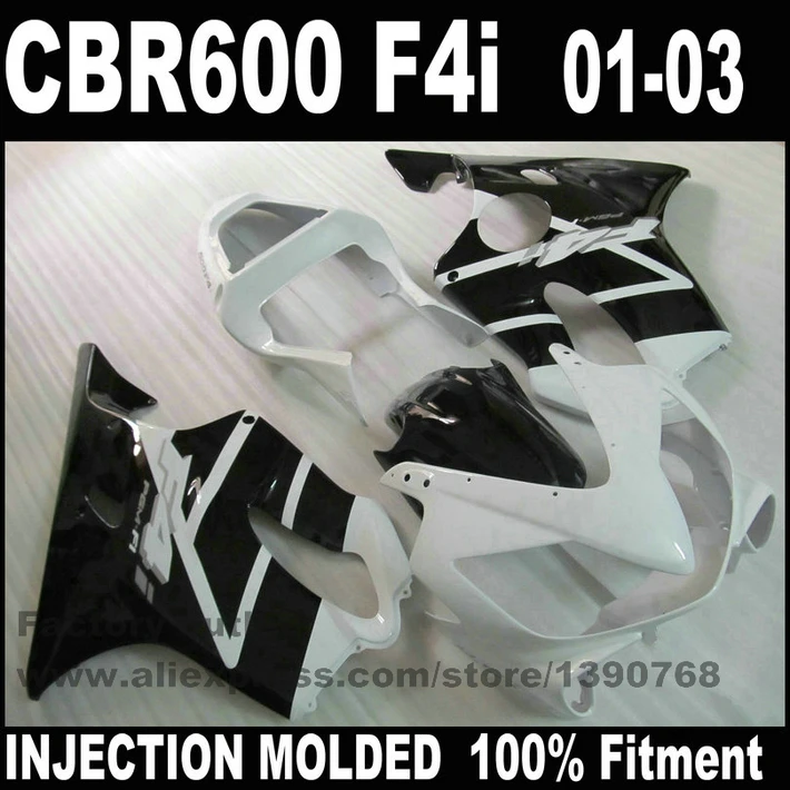Пластиковый обтекатель для HONDA CBR 600 F4i 2001 2002 2003 черные белые Обтекатели CBR600 01 02 03 CZ55