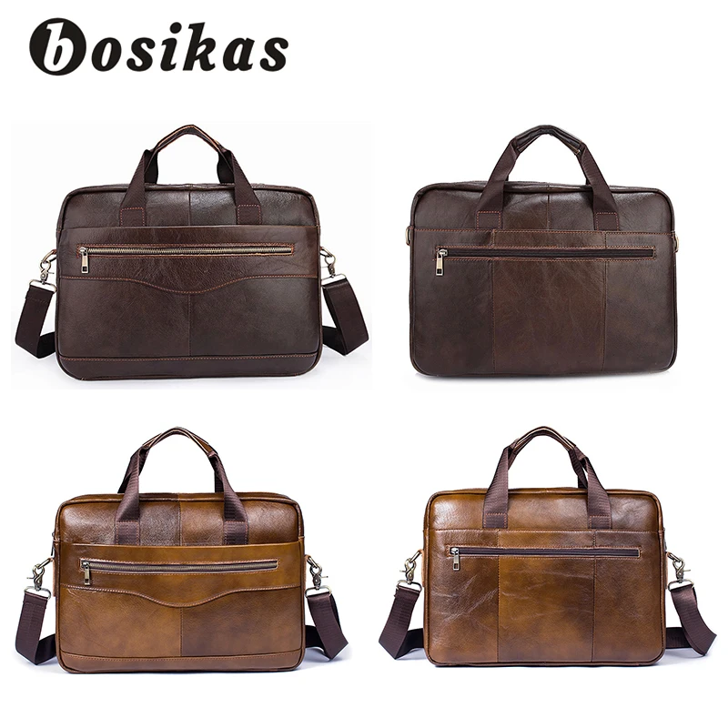 BOSIKAS Genuine Leather Bag Men Fashion Leather Men's Briefcase Laptop Handbags Men Messenger Bags Shoulder Soft Handle Bags BOSIKAS Genuine Leather Bag Men Fashion Leather Men's Briefcase Laptop Handbags Men Messenger Bags Shoulder Soft Handle Bags