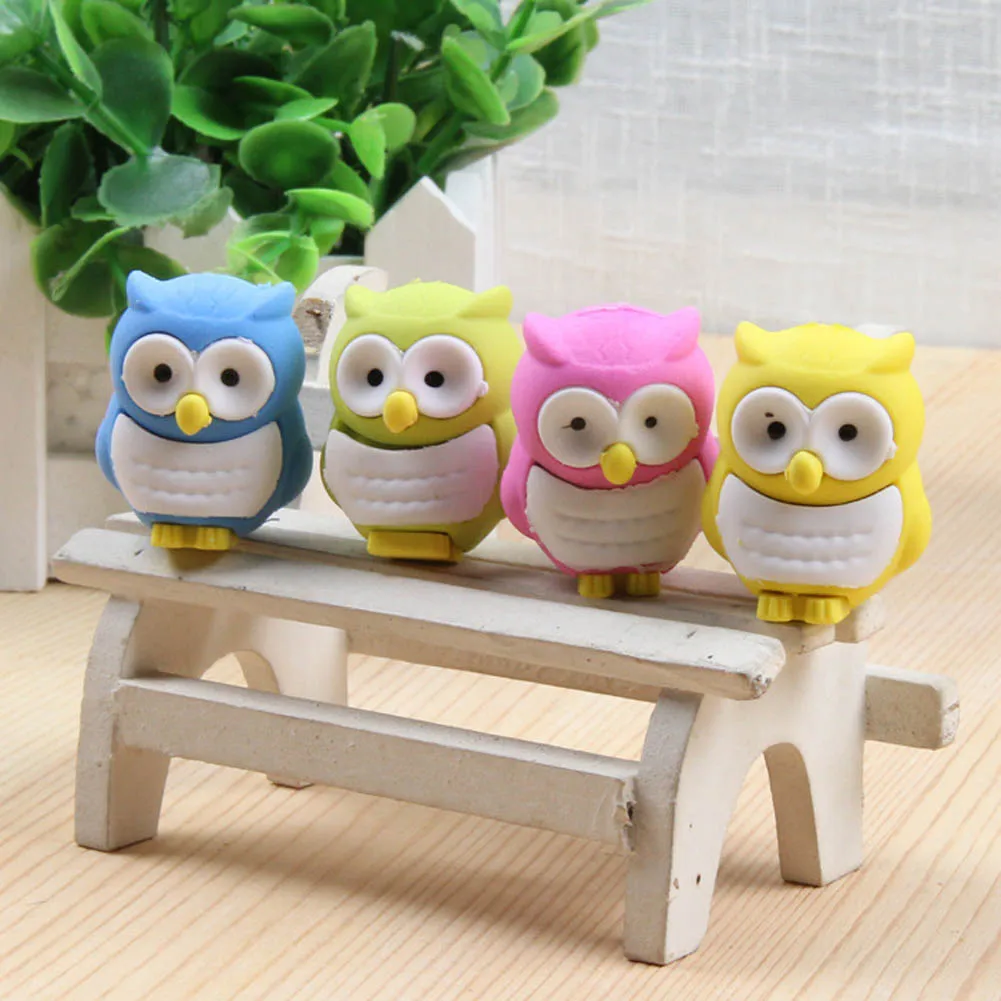 

Hot Sale Accessories Luxury Pretty eraser Random Color Necessaries owl Funny Design Usable
