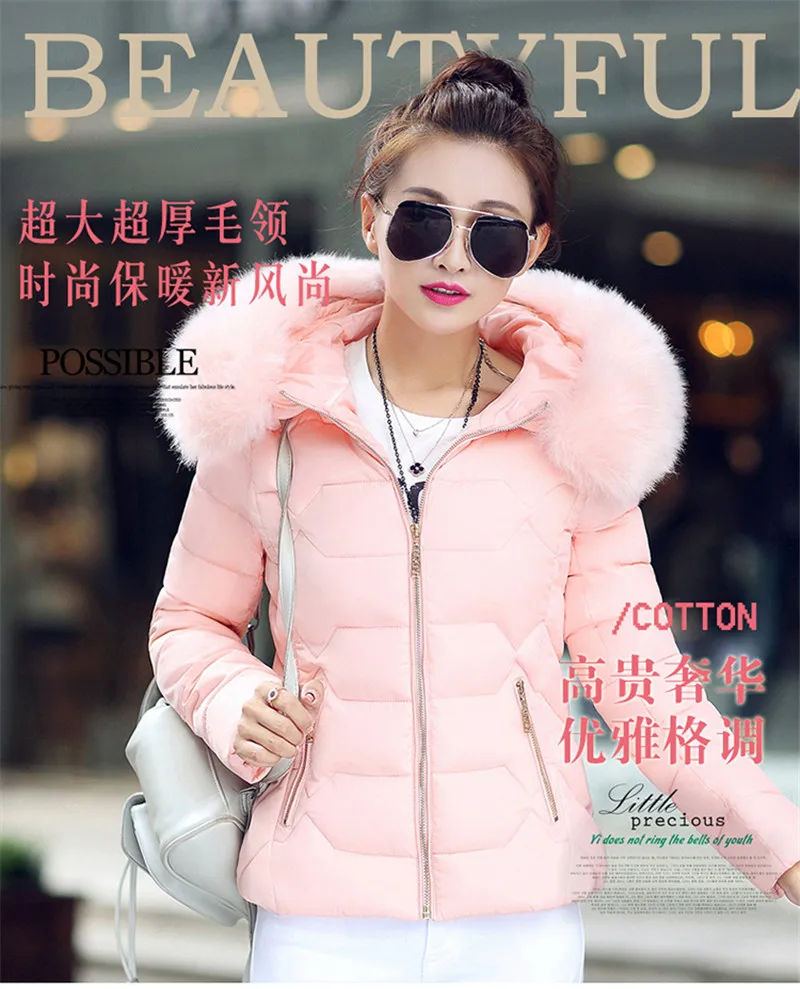 Collor Capuche Bas Vers Femmes M À rose Grande Sweat Veste Femelle Le Fourrure Et Coton Belle Manteau blanc Rembourré Avec Plus Noir Parkas pu gris Hiver Manteaux Taille Parka La xl Ciel uc5TJF1lK3