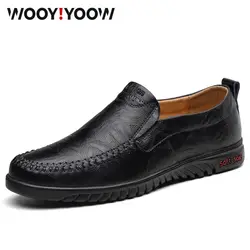 WOOY! Yow/Новинка 2019 г., Весенняя мужская обувь, изящная мужская повседневная обувь, стильная обувь для вождения, кожаные туфли простые удобные