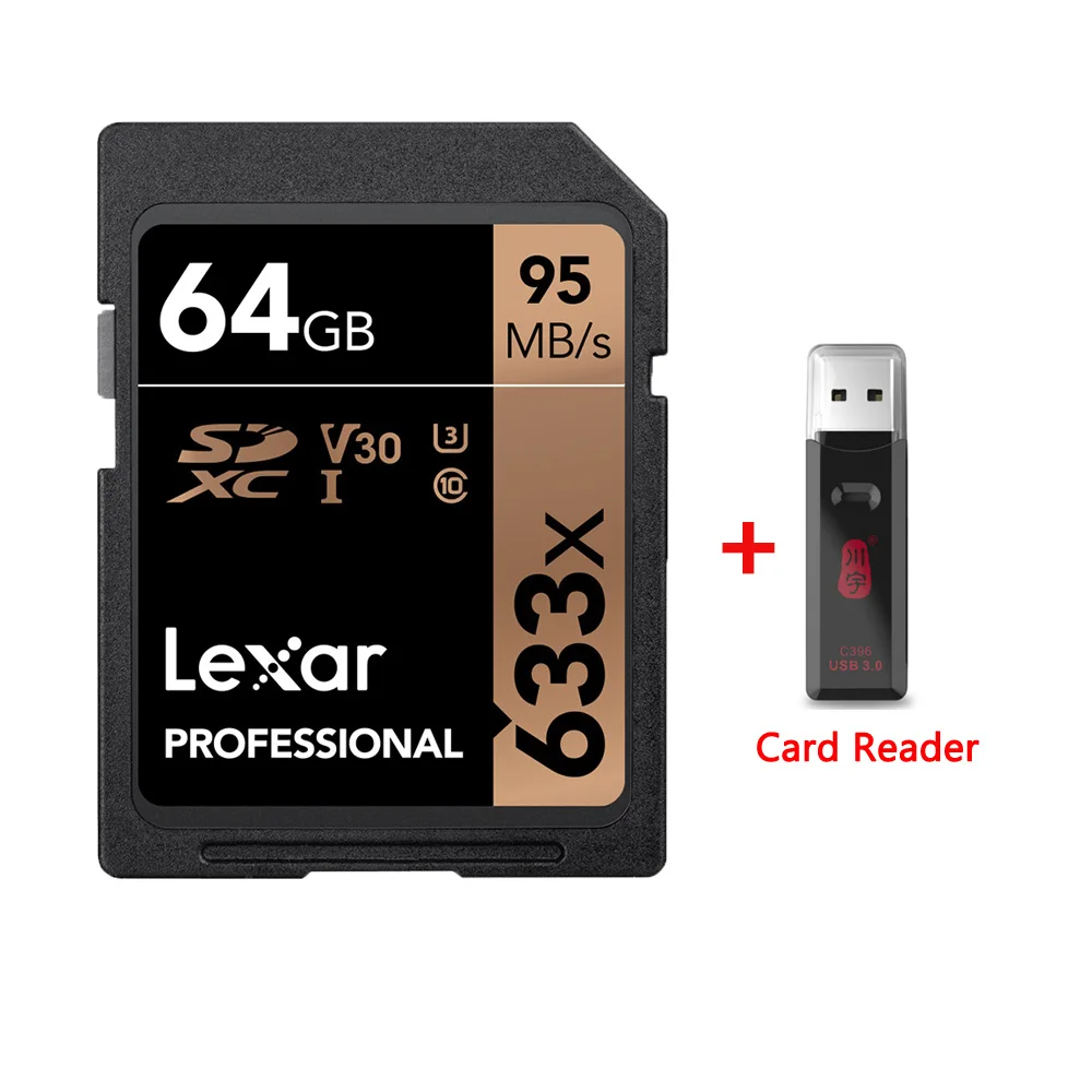 Карта памяти Lexar 95 м/с SDXC 32 Гб 64 Гб 128 ГБ sd-карта U1 SDHC класс 10 U3 256G 512G 1T карта памяти для видеокамеры 1080p 3D 4K - Емкость: 64G2