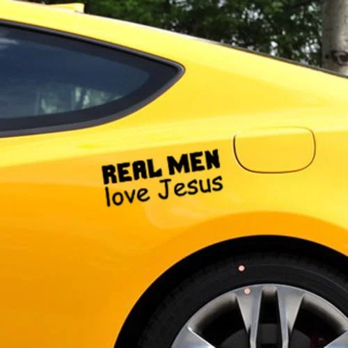 Real Men Love Jesus window Sticker Religious Window Stickers Body Decal 17.8x6.4cm | Игрушки и хобби