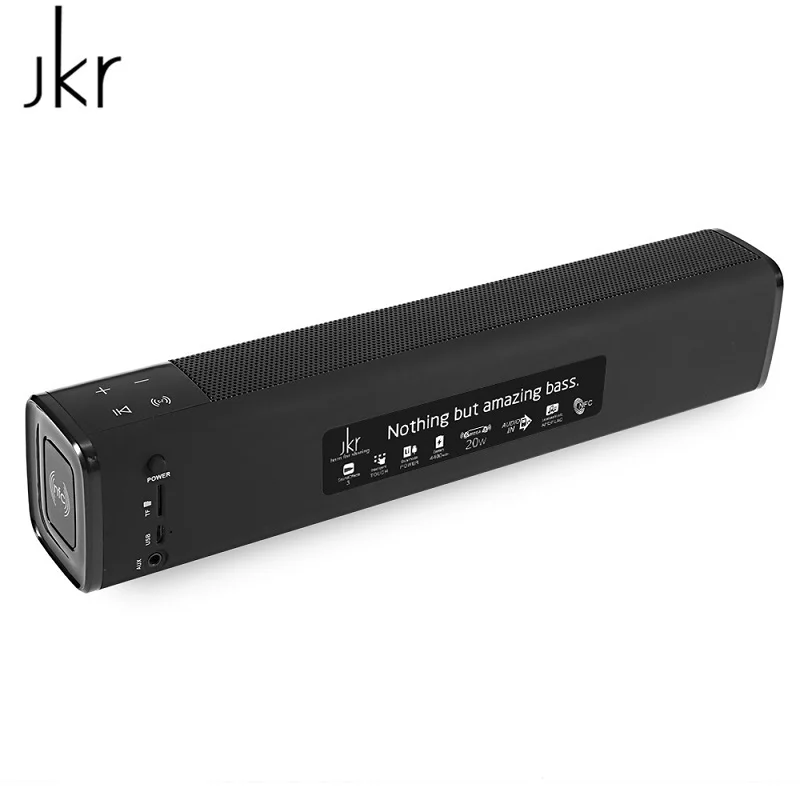 JKR KR 1000 Super Bass стерео NFC Беспроводной Динамик Bluetooth 4 1 громкий коробка с AUX Вход