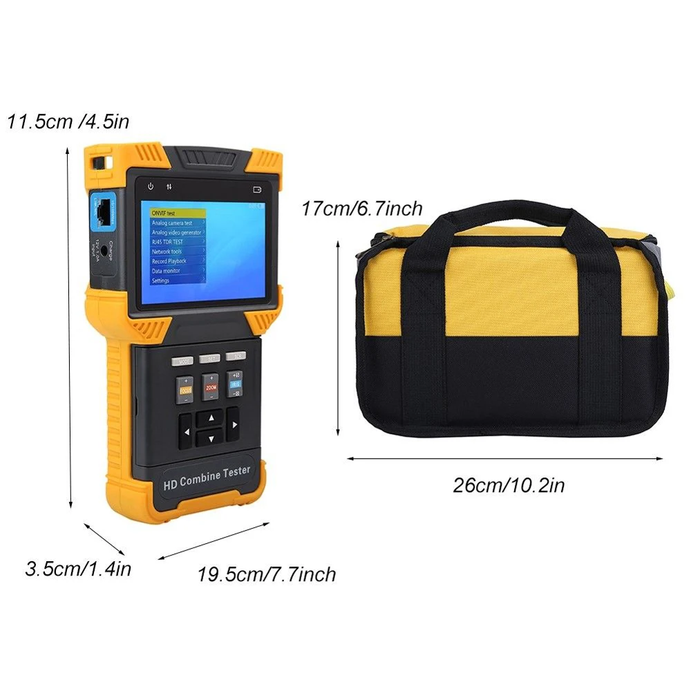 Seesii DT-T70 4.0" Display HD Combine CCTV Tester Monitor H.264 4K IP Analog Camera Tester ONVIF TDR RJ45 Cable Test
