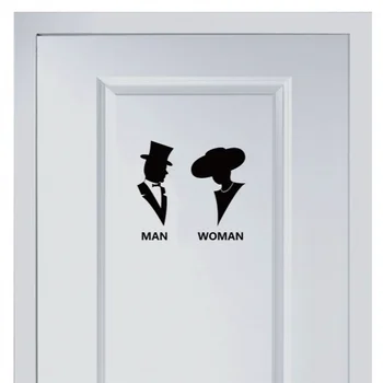 

Silhouette Marks for Men and Women's Vinyl Toilet Sticker for Shop Office Home Cafe Hotel Toilets Door Decor Wall Stickers