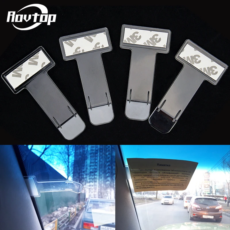 

Rovtop Car Ticket Folders Mini T-shape Transparent Environmentally Plastic Ticket Folder Car Holder Mount Car Styling Z2