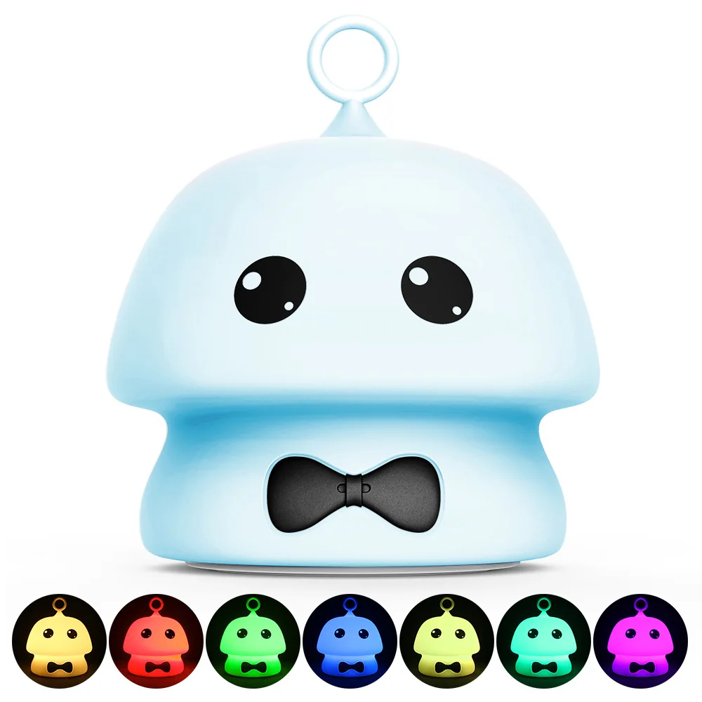 

New Silicone Touch Sensor LED Night Light for Children Baby Kids 7 Colors 2 Modes Mushroom LED 7 Dry Battery LED Night Lamp