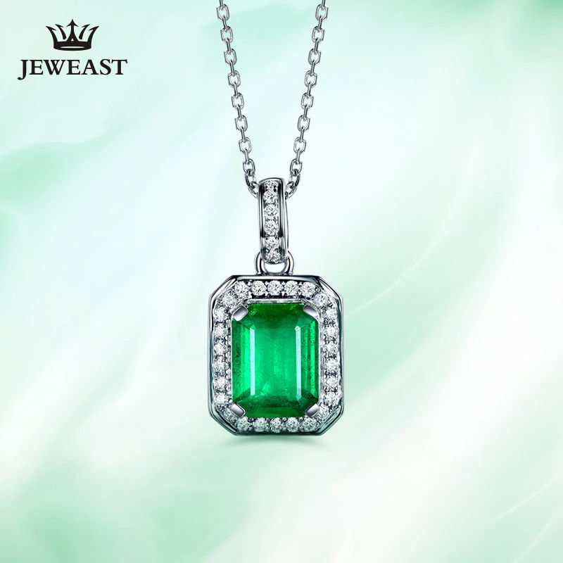 

Natural emerald 18K Pure Gold Pendant Real AU 750 Solid Gold Upscale Trendy Classic Party Fine Jewelry Hot Sell New 2019