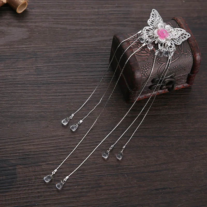 butterfly tassel hair flower princess cosplay tassel hair accessories