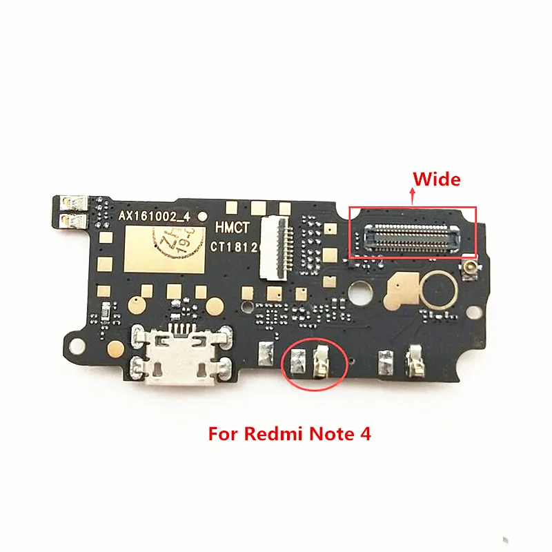 Micro Зарядка через usb Зарядное устройство доска гибкий кабель с микрофоном для Xiaomi RedMi Note 4 MTK helio X20 версия - Цвет: Redmi Note 4
