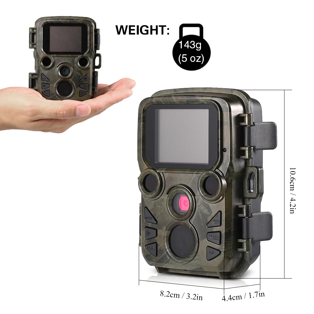 IP66 Hunting Camera Game Camera 12MP 1080P Mini Trail Outdoor Wildlife Scouting Camera with PIR Sensor 0.45s Super Fast Trigger (1)