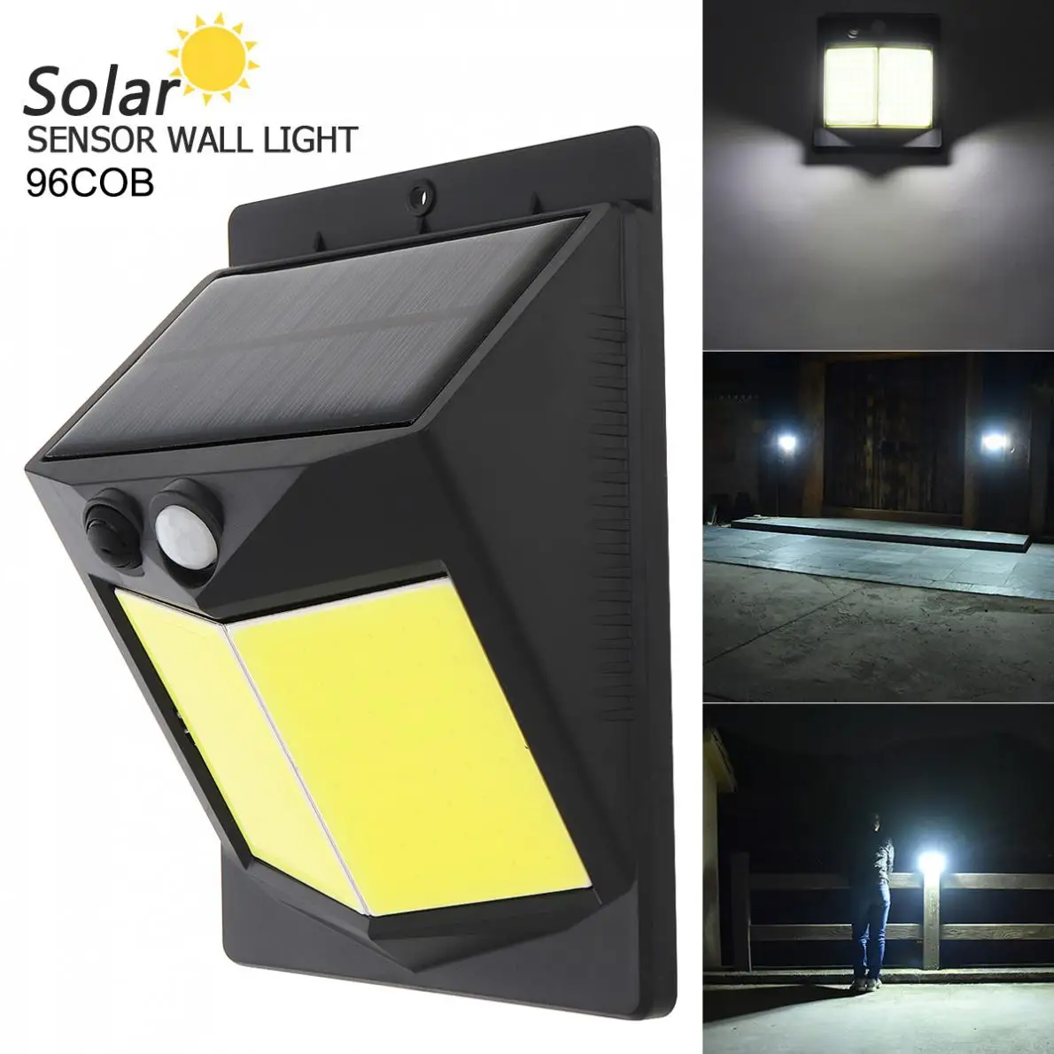 96 COB 400LM Solar Light Outdoor Solar Lamp Motion Sensor Garden Lamp Decoration Fence Stair Pathway Yard Solar Lamp Lighting