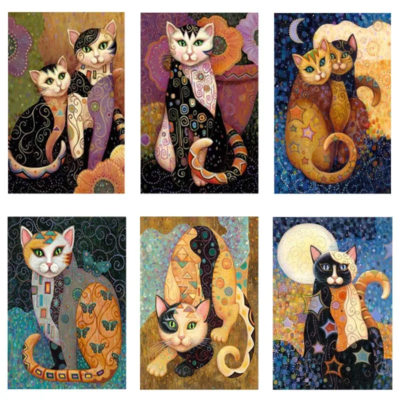 

Diy Full Square Diamond Painting Cross Stitch Diamond Mosaic Diamond Embroidery New Style cute cat Diamond Painting Kits D1880