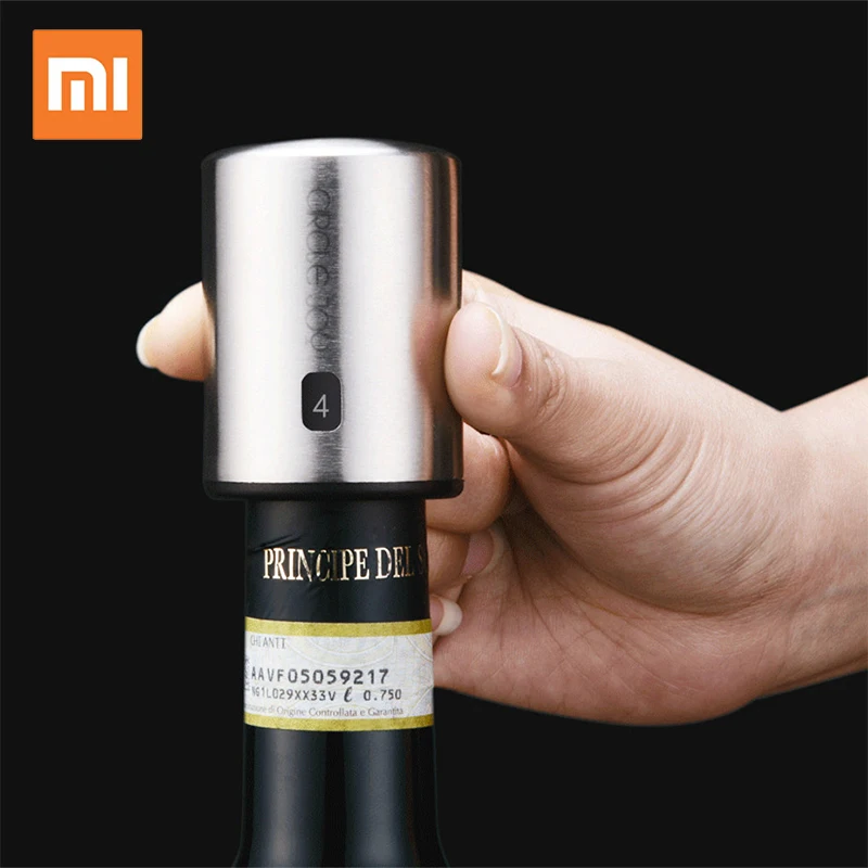 

Original XIAOMI Mijia Circle Joy Smart Wine Stopper Stainless Steel Vacuum Memory Wine Stopper Electric Stopper Wine Corks