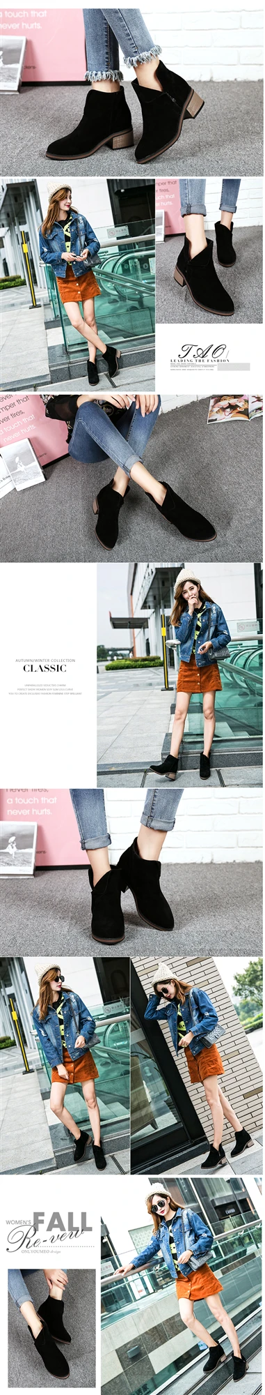 RQFF Brand Winter Boots Women Classic Suede With Box Flock Warm Shoes Vintage Heel Ankle Boot For Woman Female Retro Ladies Shoe (5)