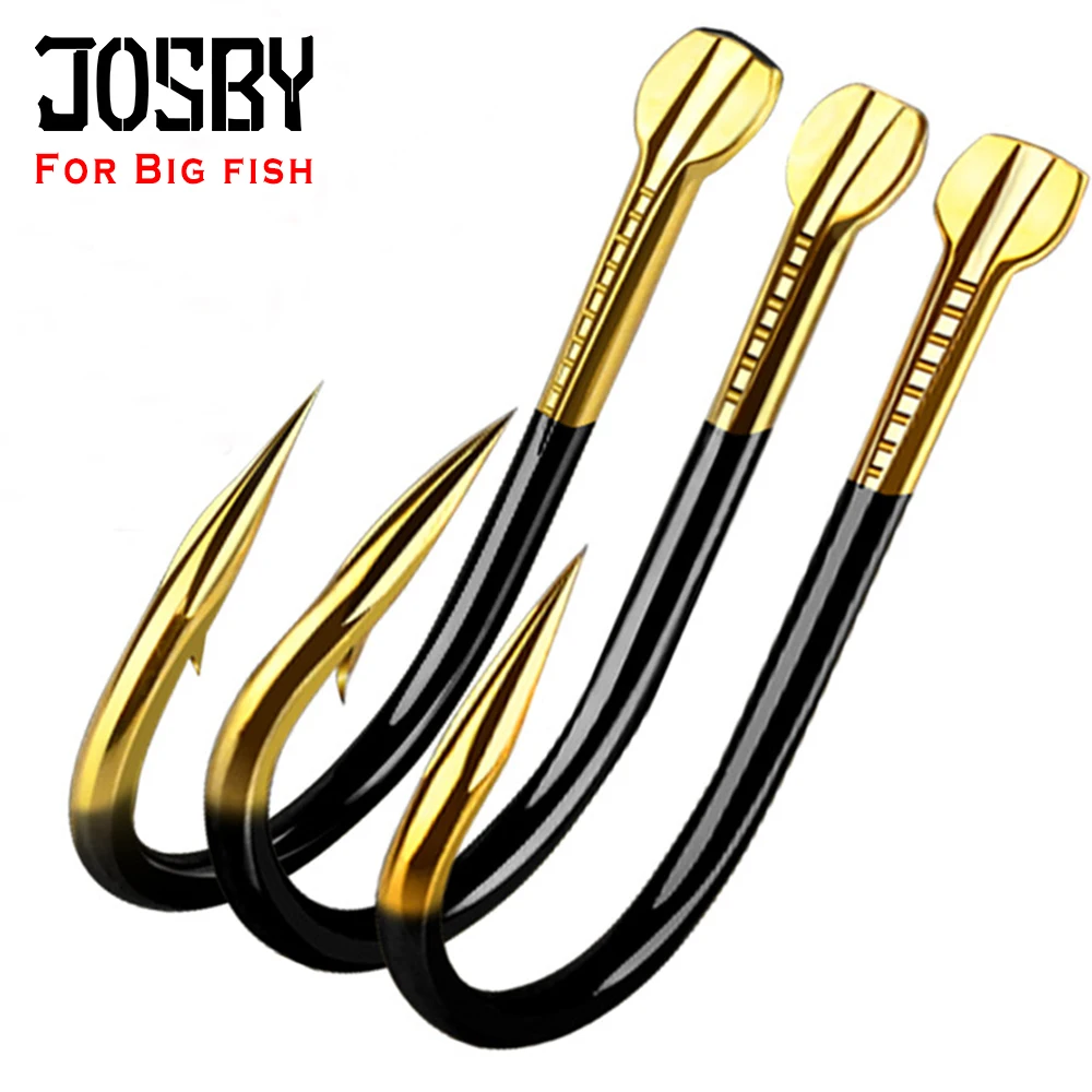 JOSBY 15PCS 30PCS fishing hooks 2#-4# 6# 8# 10# 12# High carbon steel Carbon Black Bait Holder Fish Hook Set High quality Barbed
