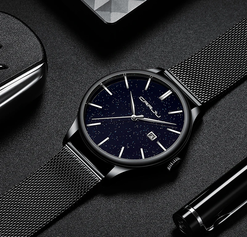 Crrju Men Watch Top Luxury Brand Date Business Starry Sky Mens Watches Stainless Steel Man Wrist Watches reloj hombre 2019 (16)