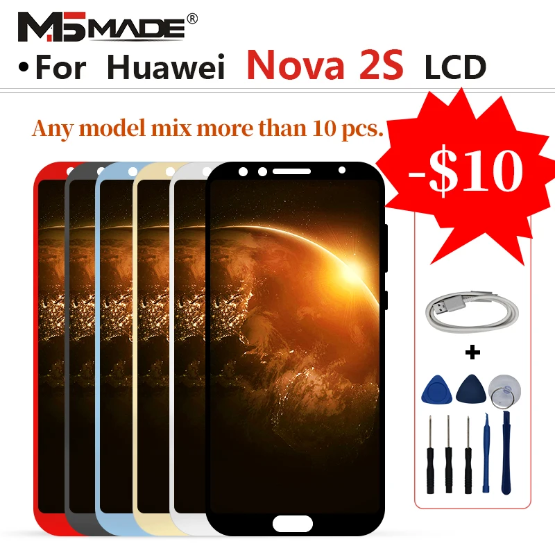 

For HUAWEI Nova 2S HWI-AL00 HWI-TL00 LCD Display Touch Screen Digitizer Replacement Assembly Parts With Frame