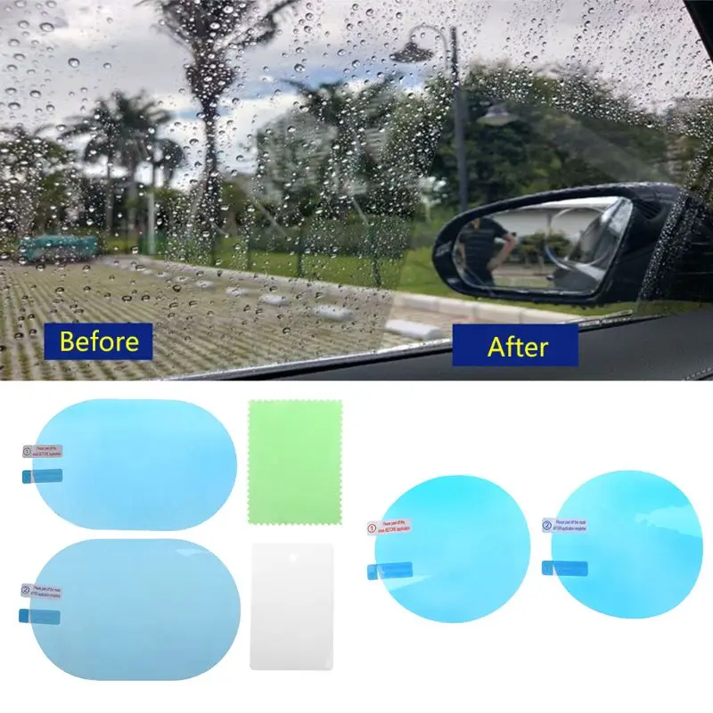 

2PCS Car Rearview Mirror Protective Film Anti Fog Window Foils Rainproof Rear View Mirror Protective Film