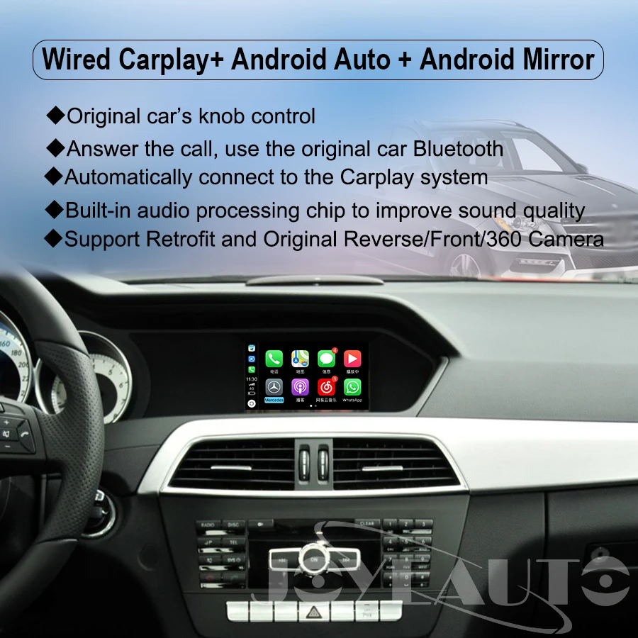 Joyeauto Wifi беспроводной Carplay автомобиль играть модифицированный для 2011- Mercedes C CLA CLE CLS класс W204 NTG4.5/4,7 Android авто зеркало