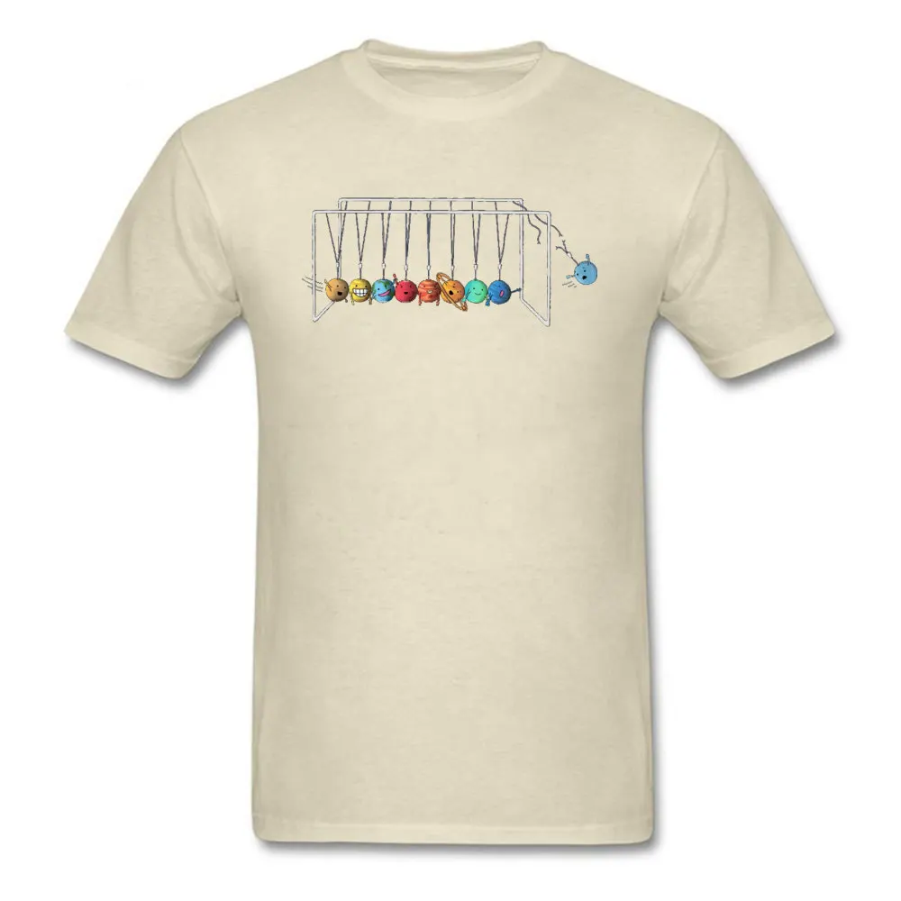 Pluto_no_more_planet Round Collar T Shirt Autumn T Shirt Short Sleeve 2018 New Pure Cotton Print Tee Shirt Printed Mens Pluto_no_more_planet beige