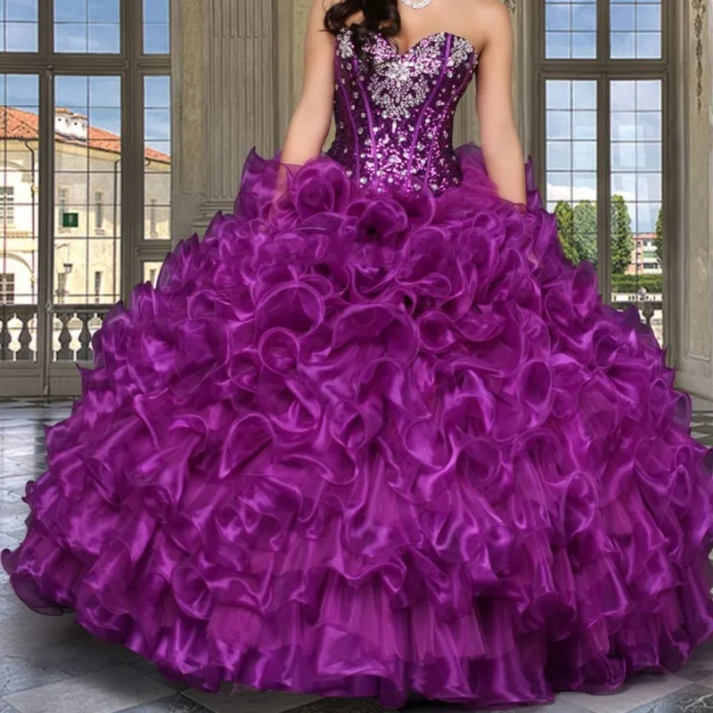 Púrpura Vestidos Quinceañera Balón vestido 2017 Con Chaqueta de Cuentas de de Novia Con Gradas Niñas 15 Años Dulce 16 Vestidos|quinceanera dresses ball gowns|sweet 16 dressespurple quinceanera dress - AliExpress