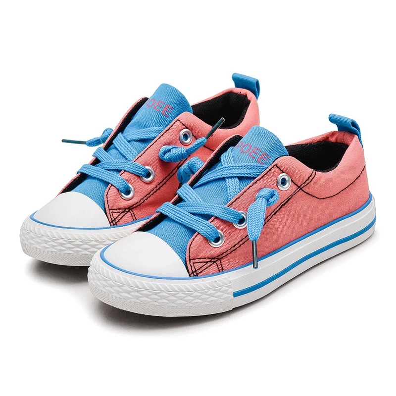 

2019 Spring Kids Shoes for Girls Children Canvas Shoes Candy Color Kids Sports Casual Sneakers Patchwork Teenage Flat Shoes