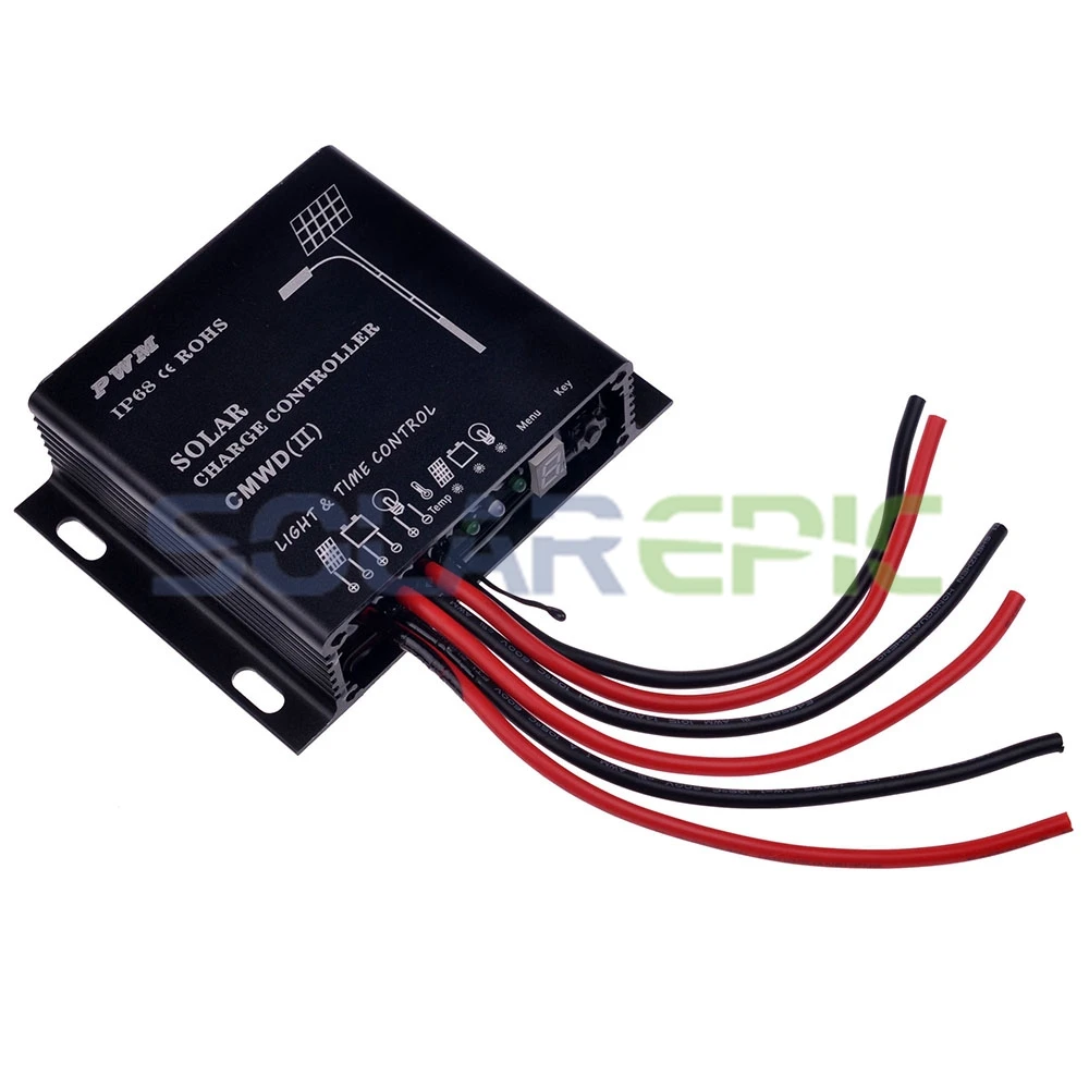 20A ШИМ водонепроницаемый Солнечный контроллер 12В/24В постоянного тока