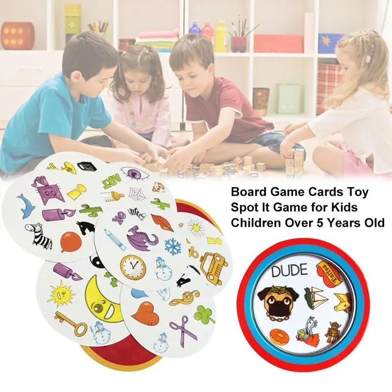 

2019 New Spot Board Game Dobble Cards Spot It Game For Children Focus On Training Family Toys Entertainment 55 Cards/set