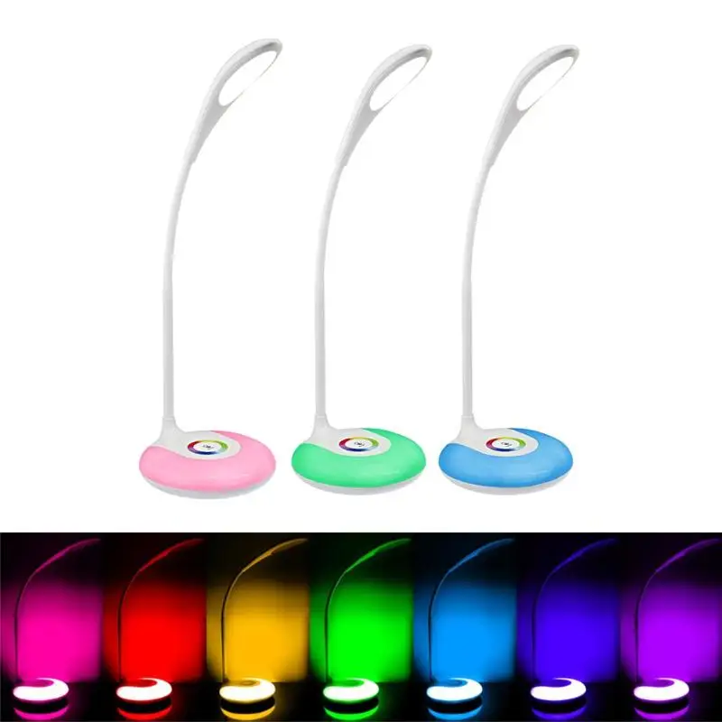 

USB Touch LED Table Lamp 3 Modes Dimmable Colorful Atmosphere Night Light