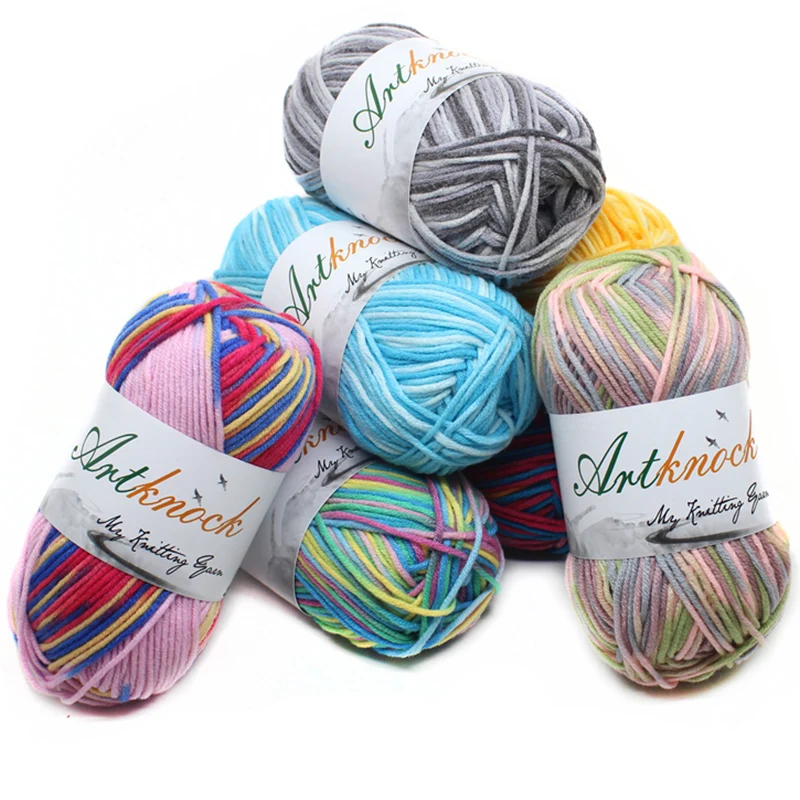 12Pcs Fancy Yarn Mix Colors Melange Thread Strings Cotton Blended Yarn