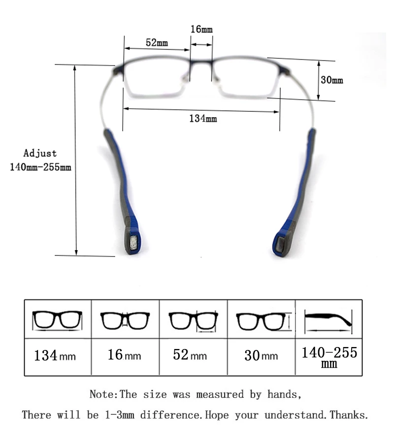 Новое поступление, магнитные складные прозрачные очки, регулируемые удлиненные ноги, очки для близорукости, дальнозоркости, очки для чтения, рама, нескользящая, L3