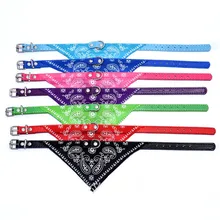 New Fashion Pu Leather Dog Collar Triangular Bandage Pet Scarf Water Towel for Small and Medium Dog Pet Collar Pet Supplies