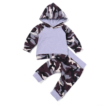 

2019 Newborn Baby Clothes Baby Set 2pcs Pullover Hoodie Camouflage Pants Outfits Baby Boy Girl Clothes Hooded Sweatshirt Cotton