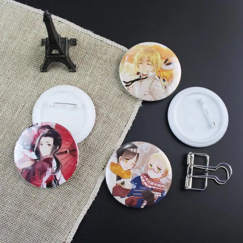 

5pcs/set Hot sell mix cartoon Anime Axis Power Hetalia Badges Kawaii Icons on The Backpack Pin Brooch Badge figure toys