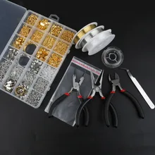 1 коробка 10/24 сетка DIY материалы для изготовления ювелирных изделий кольца/застежка Омар/крючок/Торус/игла/зажим для изготовления коробок бисер комплект+ Ювелирные наборы инструментов