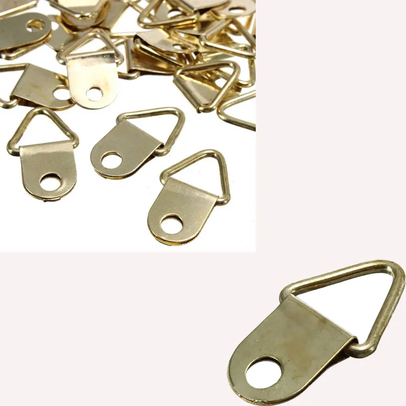 20 Pcs/lot Golden Brass D Ring Picture oil Painting Mirror Frame Wall