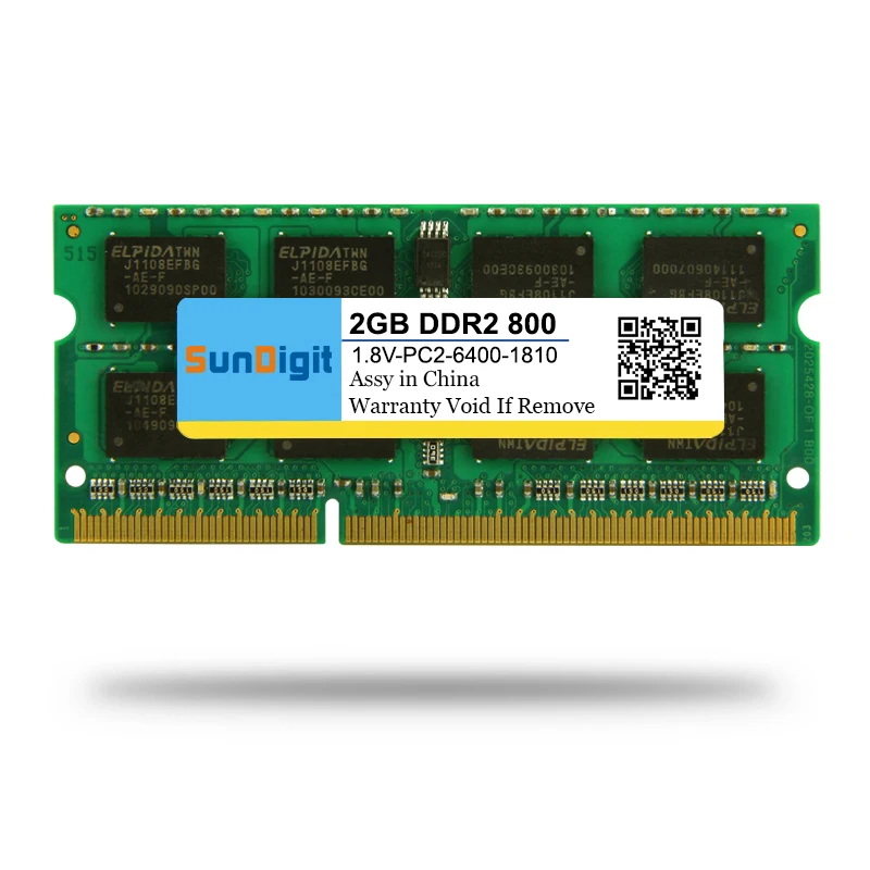 En Ligne Haute Qualité SunDigit Ordinateur Portable Mémoire Ram DDR2 800 MHz 667 Mhz 533 Mhz 2 GB 1 GB pour Ordinateur Portable Sodimm memoria Compatible avec DDR 2 2 GB
