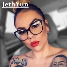 Большие прозрачные очки для девушек, знаменитостей, большие очки кошачий глаз, прозрачная оправа для близорукости, Женские оправы для очков