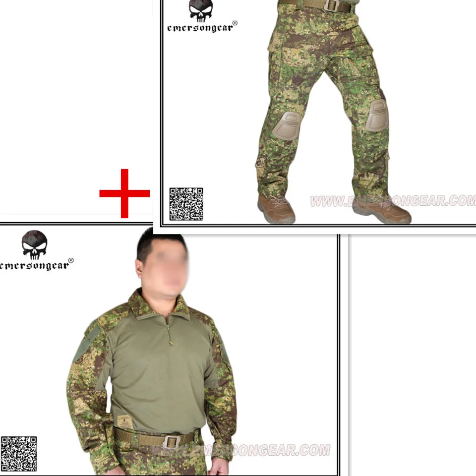 

Emerson bdu G3 Combat uniform shirt & Pants & knee pads Airsoft Military Army uniform Greenzone GZ EM9244+7039