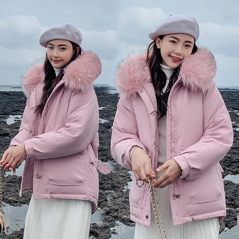 

Fake fur collar Parka down cotton jacket 2019 Winter Jacket Women thick Snow Wear Coat Lady Clothing Female Jackets Parkas