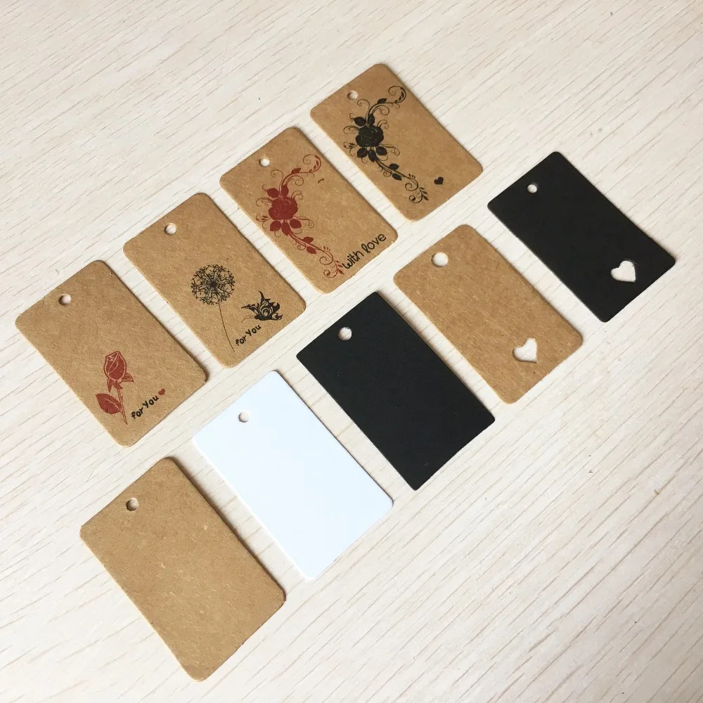 

50pcs Wedding Party Kraft Paper Hang Tags Favor Punch Packing Label Price Gift Tag For Home Party Portable Paper Cards