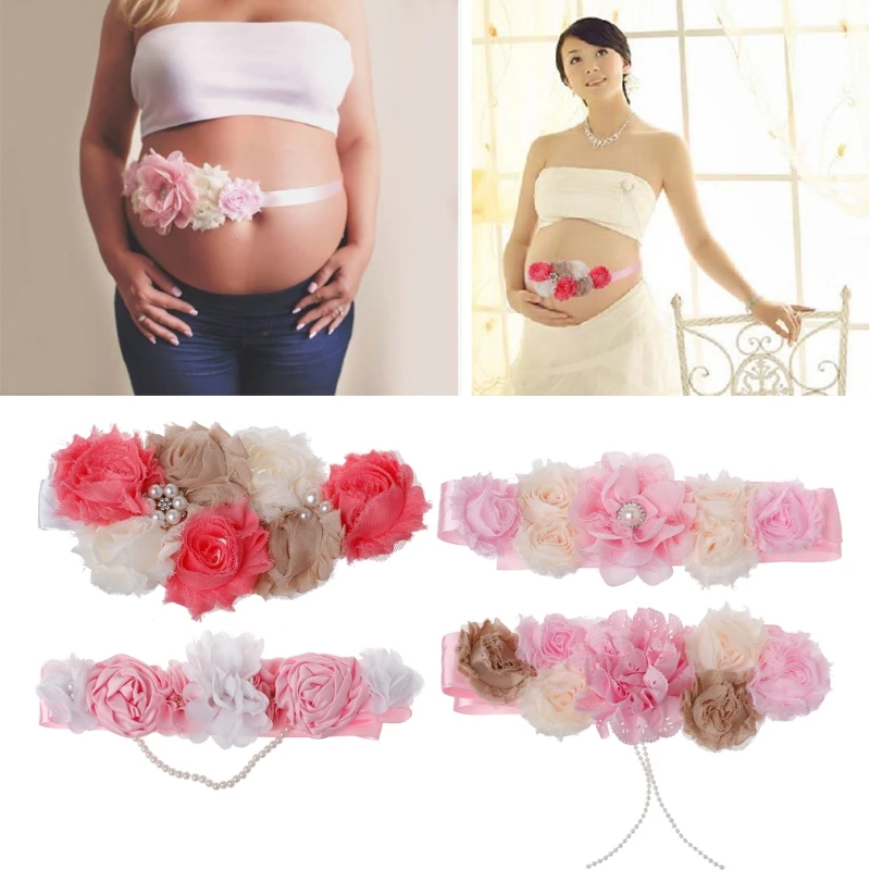 Nouvelle ceinture de maternité pour le tournage de photos accessoires de photographie de maternité florale ceinture pour maman enceinte à porter